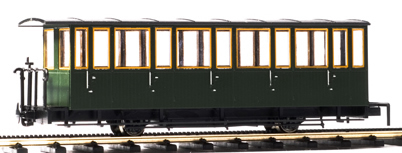 Ferro Train 1021-01 - Austrian Cog rwy passenger coach, open platform, green